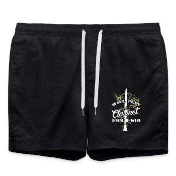 Will Play Clarinet For Food - Swim Trunks - black - Front - AI Model Male 185 light (185cm)