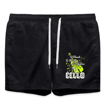 I March To The Beat Of My Own Cello - Swim Trunks - black - Front - AI Model Male 185 light (185cm)