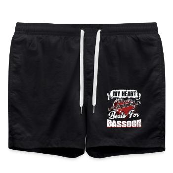 My Heart Beats For Bassoon - Swim Trunks - black - Front - AI Model Male 185 light (185cm)
