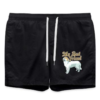 Great Pyrenees Is My Best Friend - Swim Trunks - black - Front - AI Model Male 185 light (185cm)