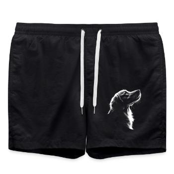 Golden Retriever Portrait Dog Dog Goldie - Swim Trunks - black - Front - AI Model Male 185 light (185cm)
