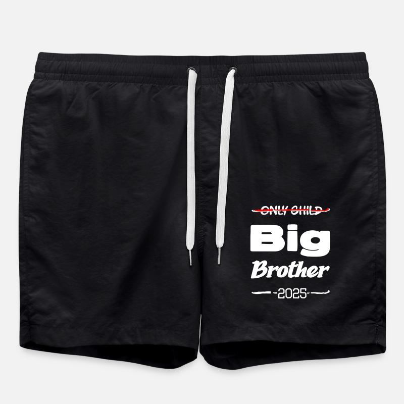 Nur Kind grosser Bruder 2025 - Badeshorts - Schwarz