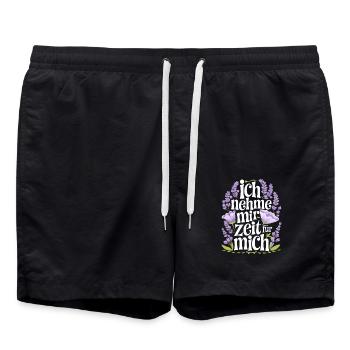 Ich nehme mir Zeit für mich für einen Optimisten - Badeshorts - Schwarz - Vorne - AI Model Male 185 light (185cm)
