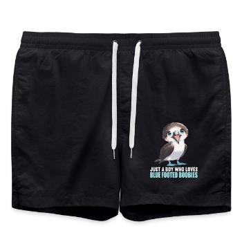 Blue-footed booby - Swim Trunks - black - Front - AI Model Male 185 light (185cm)
