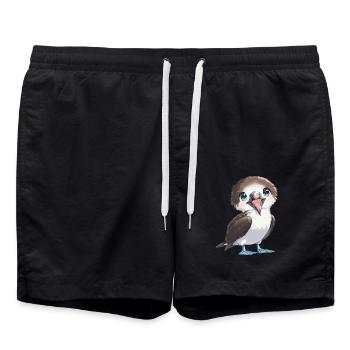 Blue-footed booby - Swim Trunks - black - Front - AI Model Male 185 light (185cm)