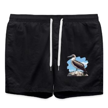 Blue-footed booby - Swim Trunks - black - Front - AI Model Male 185 light (185cm)