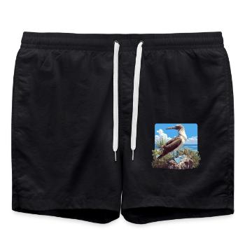 Blue-footed booby - Swim Trunks - black - Front - AI Model Male 185 light (185cm)