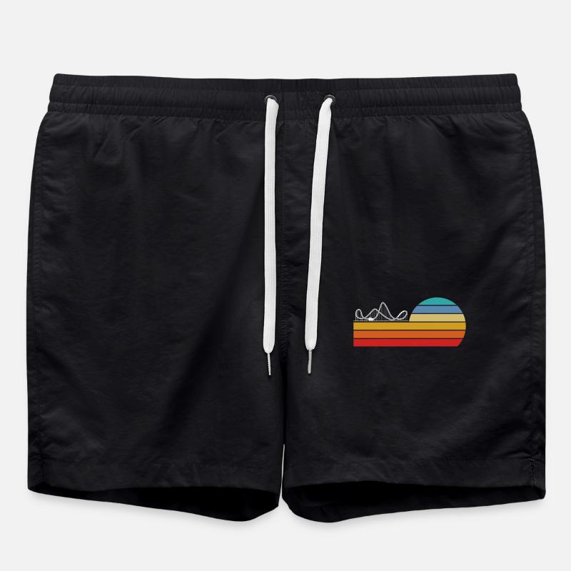 Roller Coaster Retro Sunset Style - Swim Trunks - black