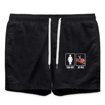 Roller coaster fun Votre femme Ma femme - Short de bain - noir - Devant - AI Model Male 185 light (185cm)