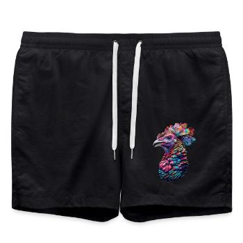 Truthahn - Badeshorts - Schwarz - Vorne - AI Model Male 185 light (185cm)