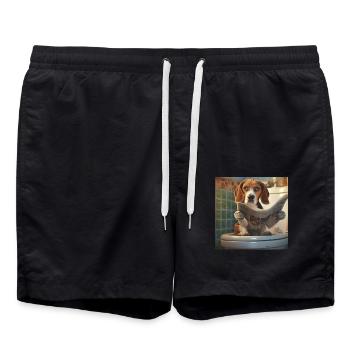 Beagle - Badeshorts - Schwarz - Vorne - AI Model Male 185 light (185cm)