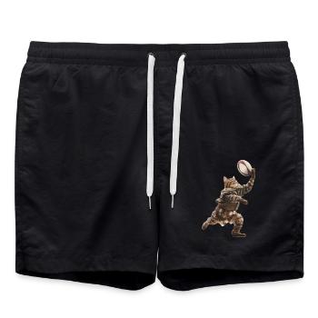 Katze - Badeshorts - Schwarz - Vorne - AI Model Male 185 light (185cm)