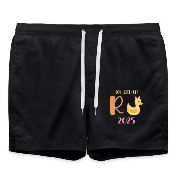 Ente Rente 2025 Pension Ruhestand Opa Oma Rentner - Badeshorts - Schwarz - Vorne - AI Model Male 185 light (185cm)