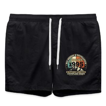 Vintage January 1995 Vintage Anniversary Gift - Swim Trunks - black - Front - AI Model Male 185 light (185cm)