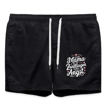 Zwillingsmama Zwillings Mutter Mama von Zwillingen - Badeshorts - Schwarz - Vorne - AI Model Male 185 light (185cm)