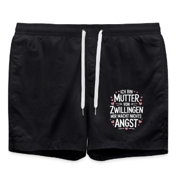 Zwillingsmama Zwillings Mutter Mama von Zwillingen - Badeshorts - Schwarz - Vorne - AI Model Male 185 light (185cm)