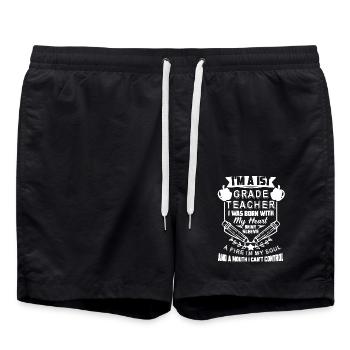 1st Grade Teacher Proud 1st Grade Teacher - Swim Trunks - black - Front - AI Model Male 185 light (185cm)