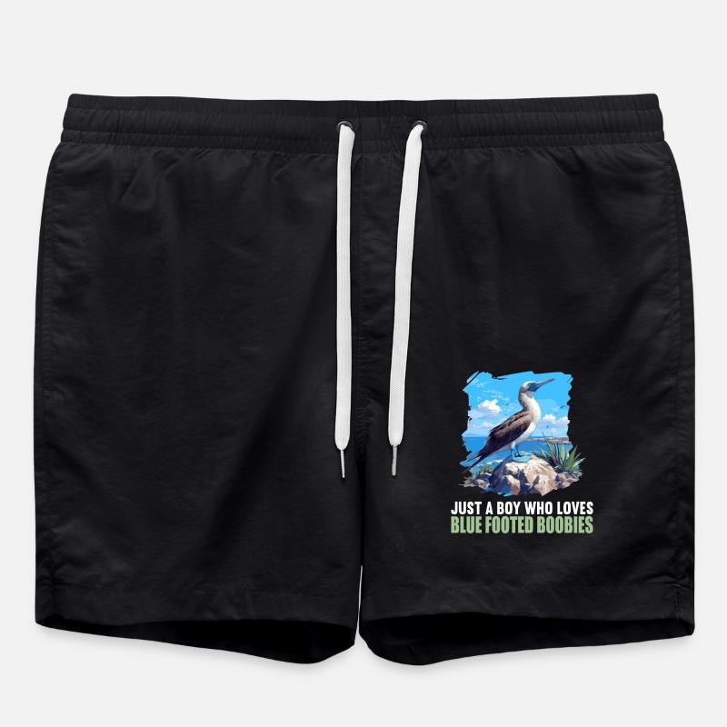 Blue-footed booby - Swim Trunks - black