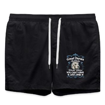Great Danes Are Like Potato Chips - Swim Trunks - black - Front - AI Model Male 185 light (185cm)