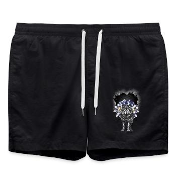 Austria Tyrol Tyrolean Wolf Wolves Mountains Mountains - Swim Trunks - black - Front - AI Model Male 185 light (185cm)