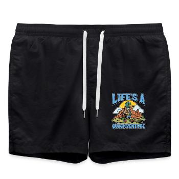 Mallard Duck Life's A Quackventure Duck Hunting - Swim Trunks - black - Front - AI Model Male 185 light (185cm)
