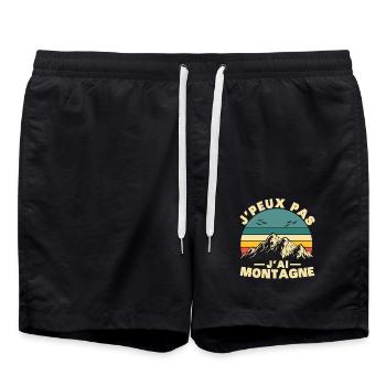 I Can't I Berg Humor Geschenk - Badeshorts - Schwarz - Vorne - AI Model Male 185 light (185cm)