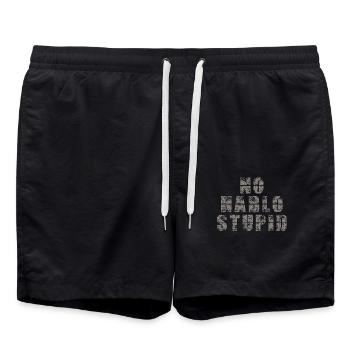No Hablo Stupid funny statement for humorous people - Swim Trunks - black - Front - AI Model Male 185 light (185cm)