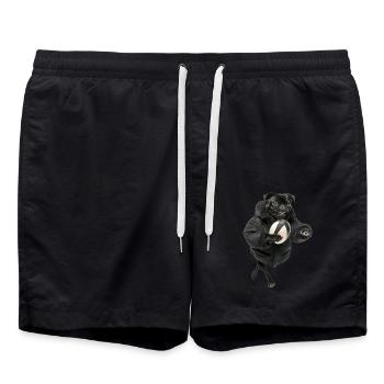 Mops - Badeshorts - Schwarz - Vorne - AI Model Male 185 light (185cm)