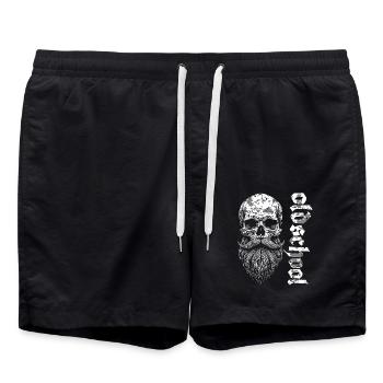 Crâne barbu à l’ancienne - Short de bain - noir - Devant - AI Model Male 185 light (185cm)