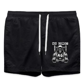Crâne de musculation No Limit Workout avec haltère - Short de bain - noir - Devant - AI Model Male 185 light (185cm)