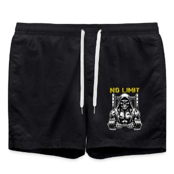Crâne de musculation No Limit Workout avec haltère - Short de bain - noir - Devant - AI Model Male 185 light (185cm)