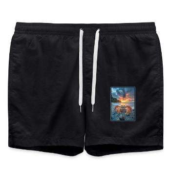 Krabbe Krabben - Badeshorts - Schwarz - Vorne - AI Model Male 185 light (185cm)