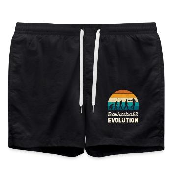 Basketball Evolution Vintage Style - Swim Trunks - black - Front - AI Model Male 185 light (185cm)