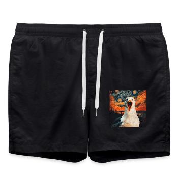 Möwe - Badeshorts - Schwarz - Vorne - AI Model Male 185 light (185cm)