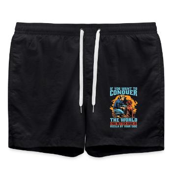 Vizsla If You Want To Conquer The World Dog Owner - Swim Trunks - black - Front - AI Model Male 185 light (185cm)