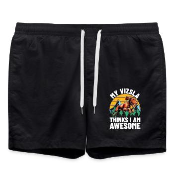My Vizsla Thinks I Am Awesome Dog Lover Pet Owner - Swim Trunks - black - Front - AI Model Male 185 light (185cm)