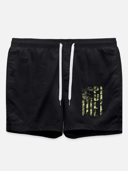 Pull Camouflage Schießsport Motiv - Badeshorts - Schwarz