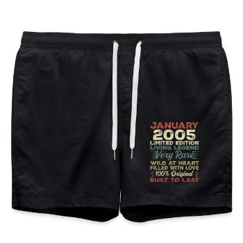 January 2005 Birthday - January 2005, January 2005 - Swim Trunks - black - Front - AI Model Male 185 light (185cm)