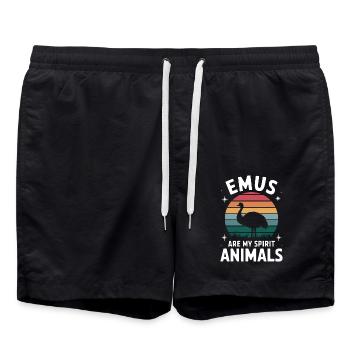 Emu Saying Australia Emus Funny Emu Gift - Swim Trunks - black - Front - AI Model Male 185 light (185cm)