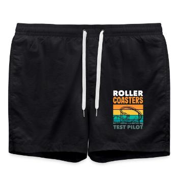 Montagnes russes Pilote d’essai Aventure - Short de bain - noir - Devant - AI Model Male 185 light (185cm)