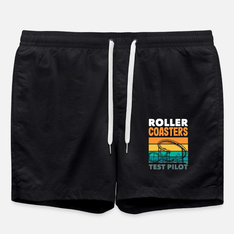 Roller Coaster Test Pilot Adventure - Swim Trunks - black