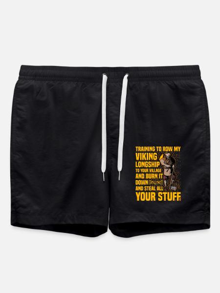 Wikinger-Zitat - Badeshorts - Schwarz