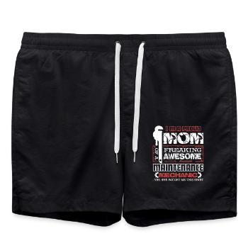 I am A Maintenance Mechanic Mom - Swim Trunks - black - Front - AI Model Male 185 light (185cm)