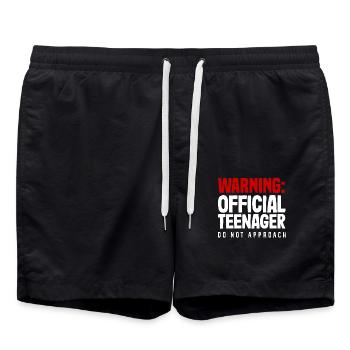 Avertissement Officiel Adolescent 13e anniversaire - Short de bain - noir - Devant - AI Model Male 185 light (185cm)