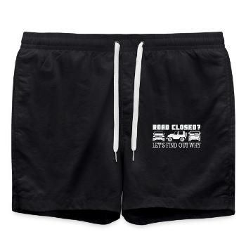 Road Closed? Let's Find Out Why Abenteuer Offroad - Badeshorts - Schwarz - Vorne - AI Model Male 185 light (185cm)