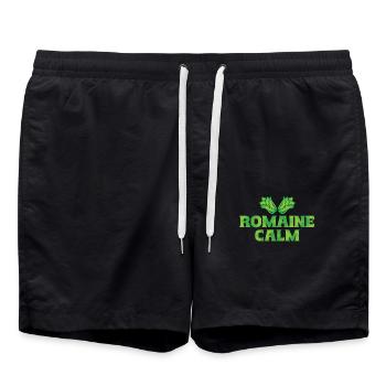 Romaine calme drôle de design végétal - Short de bain - noir - Devant - AI Model Male 185 light (185cm)