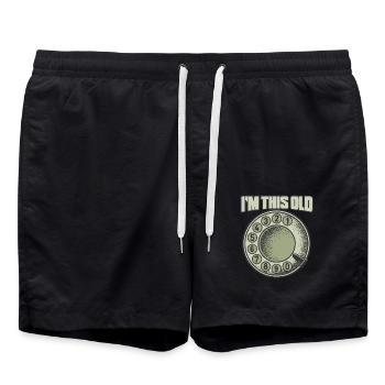 Je suis si vieux téléphone rétro nostalgie humour pour - Short de bain - noir - Devant - AI Model Male 185 light (185cm)