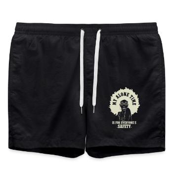 My alone time is for everyone's safety - Swim Trunks - black - Front - AI Model Male 185 light (185cm)