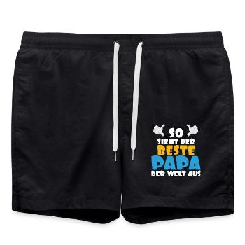 So sieht der beste Papa der Welt aus - Badeshorts - Schwarz - Vorne - AI Model Male 185 light (185cm)