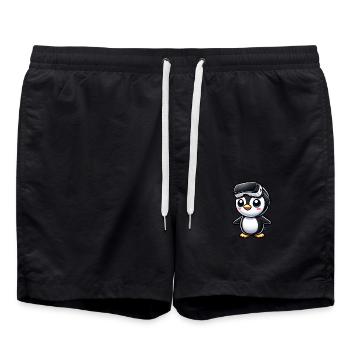 Süßer Pinguin VR Gamer Comic Gaming - Badeshorts - Schwarz - Vorne - AI Model Male 185 light (185cm)